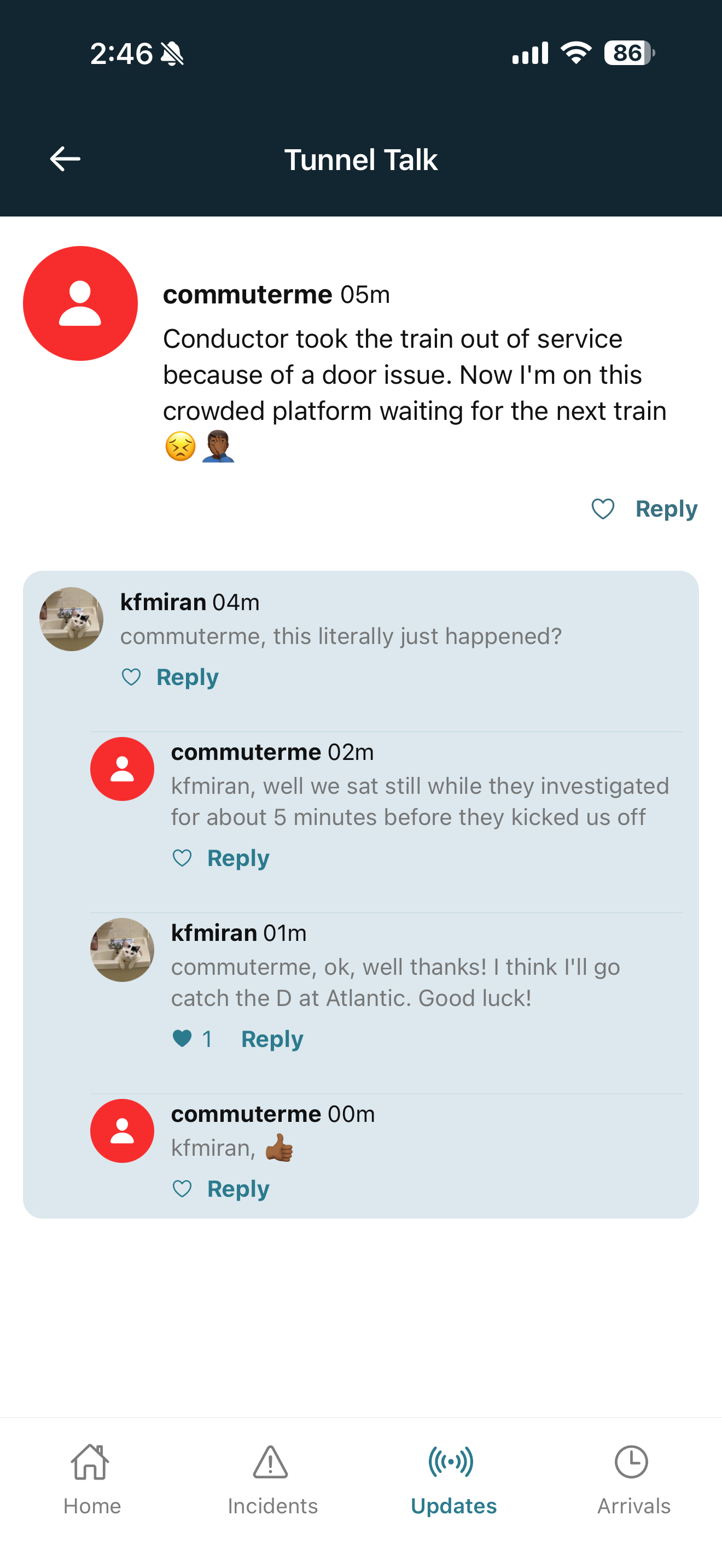 Commuter Eye Tunnel Talk reply thread